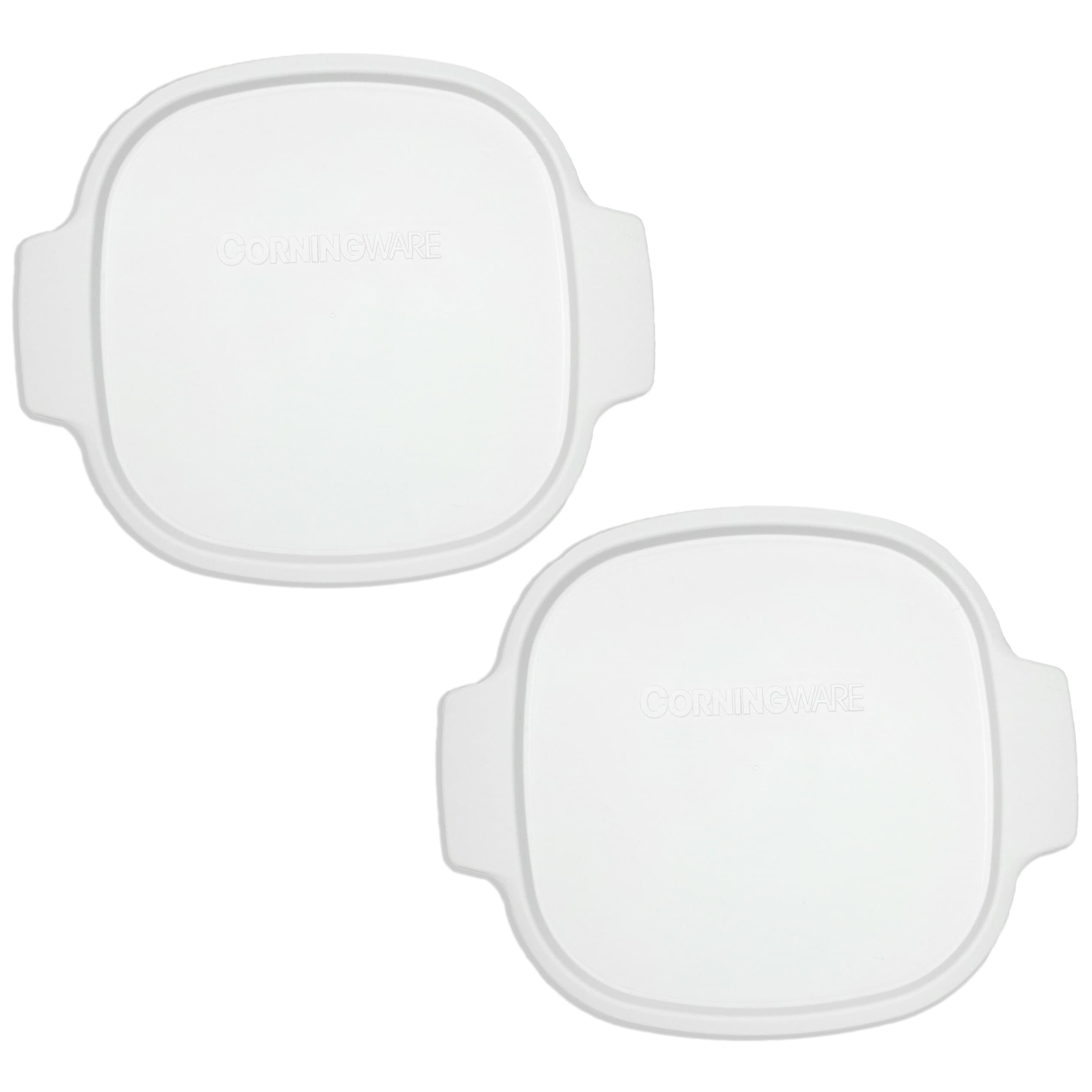 Corningware Stovetop A-2-PC 2-Quart/3-Quart White Color Square Pack of 2 Plastic Storage Lids