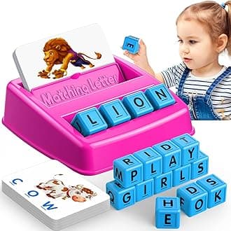 Toys for 3-8 Year Olds Girls, Spelling Games for Kids Ages 4-8 Matching Letter Games for 3-8 Learning Games for Kids Ages 4-8 Educational Toys for Kids 5-7 for Birthday Halloween Christmas Easter