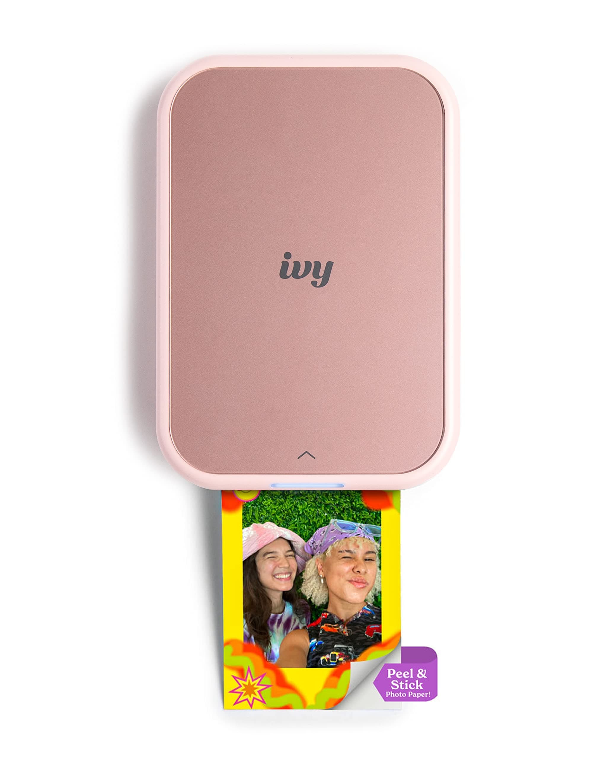 Ivy 2 Mini Photo Printer, Print from Compatible iOS & Android Devices, Sticky-Back Prints, Blush Pink