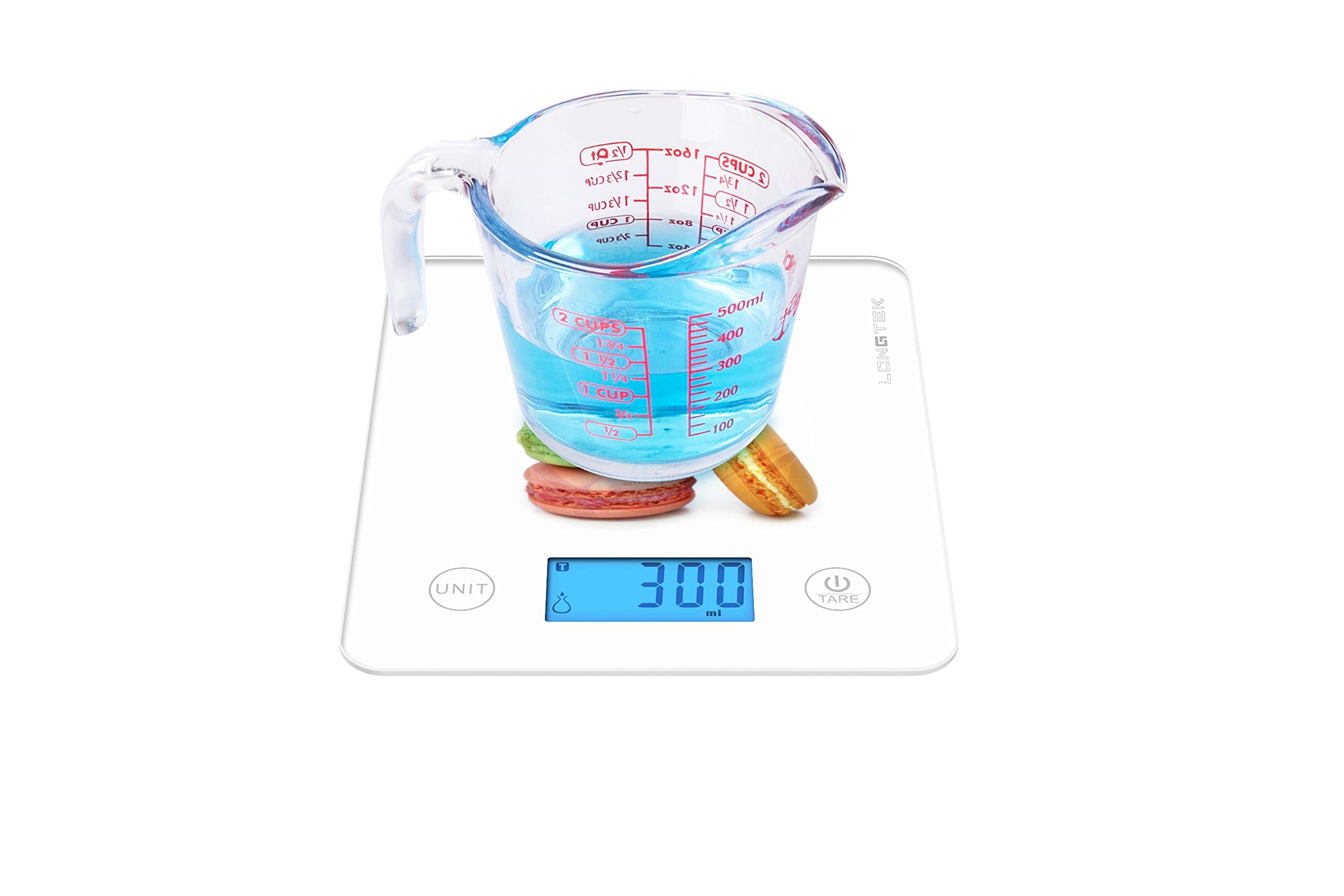 Digital Kitchen Scale,Food Scale, LARGE SIZE tempered PANEL, Colorful Pattern, Food Liquid Weighting in Grams Ounces Pounds, Up to 11lb.