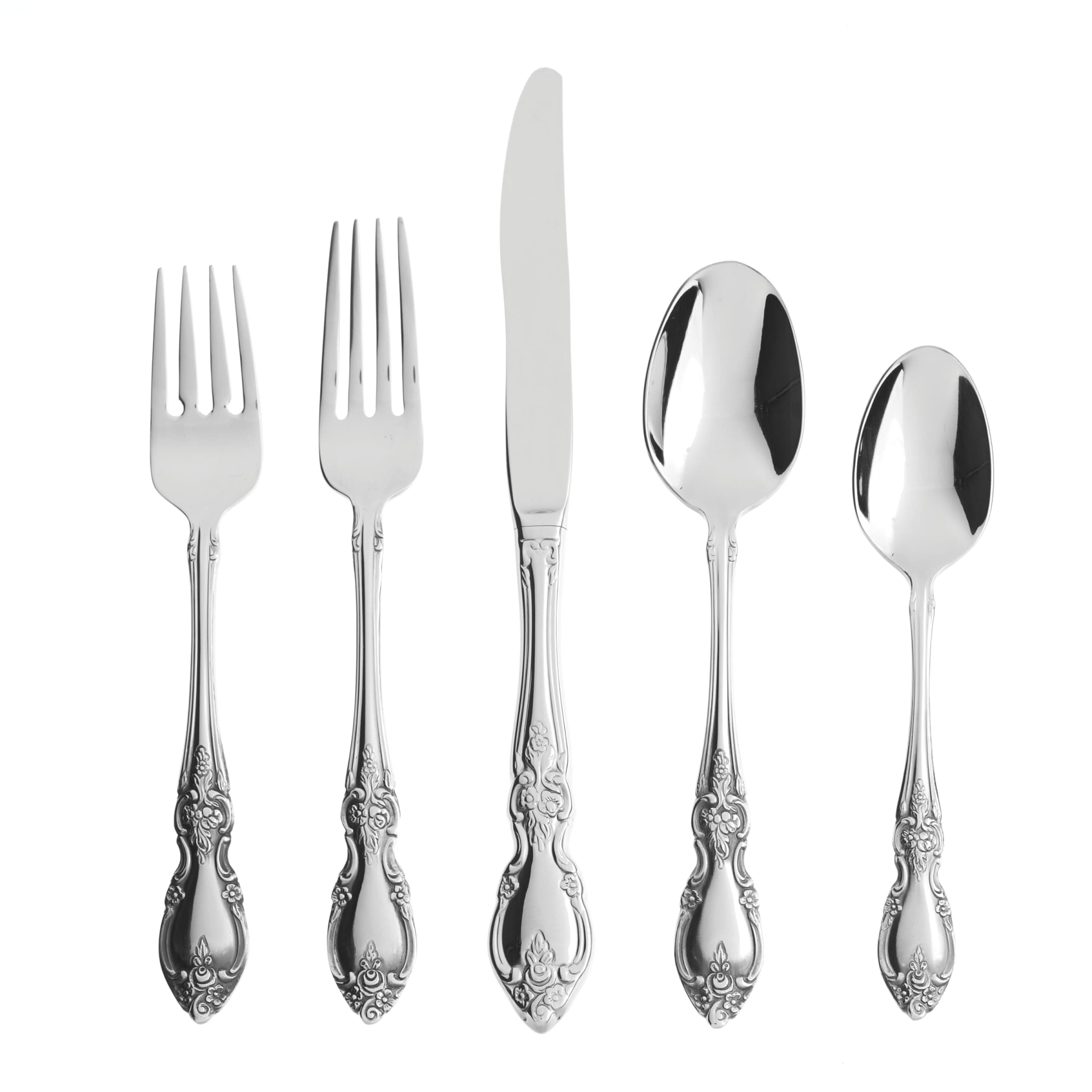 Silverware Set For 4, Louisiana 20-Piece Fine Flatware Set, Service For 4, 18/8 Stainless Steel, Silver, Mirror Finish, Knives Spoons and Forks, Dishwasher Safe, Tableware (Silver, 20 Pieces)