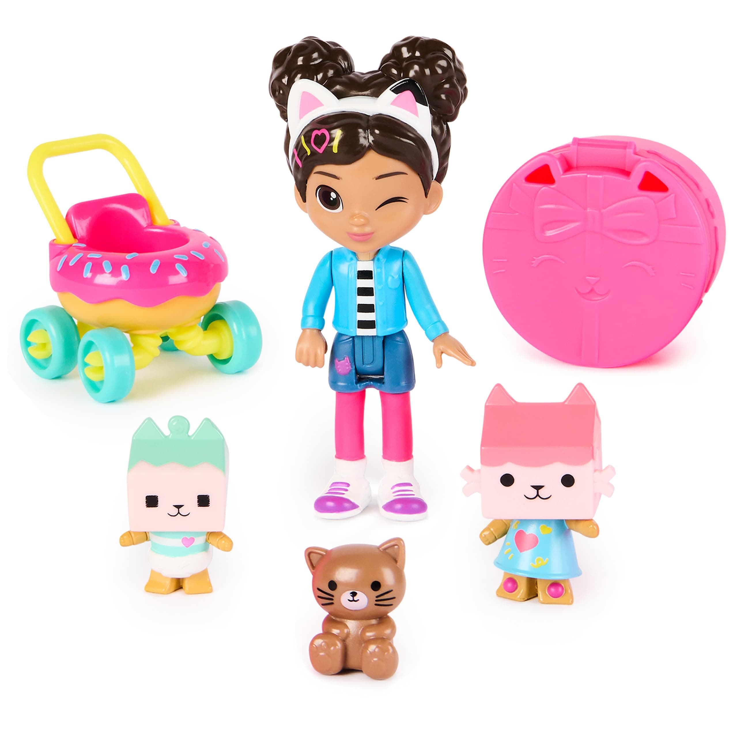DreamWorks GABBY'S Dollhouse, Kitty Care Figure Set with Gabby, Baby Box, Baby Benny Box, Surprise Toys & Dollhouse Accessories, Kids Toys for Girls & Boys 3+