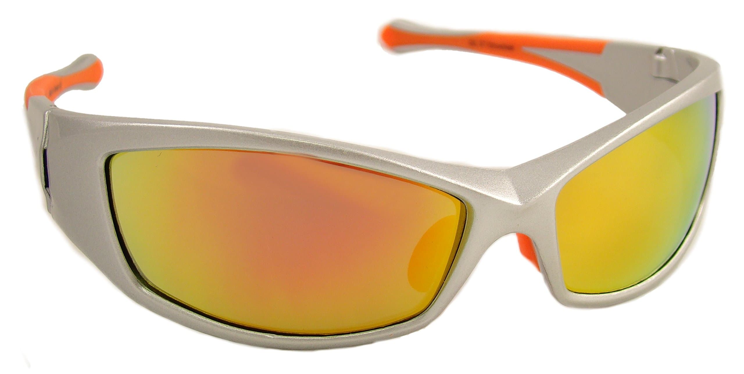 Optic Edge Showboat Shiny Silver Frame and Fire Orange Mirror Lens