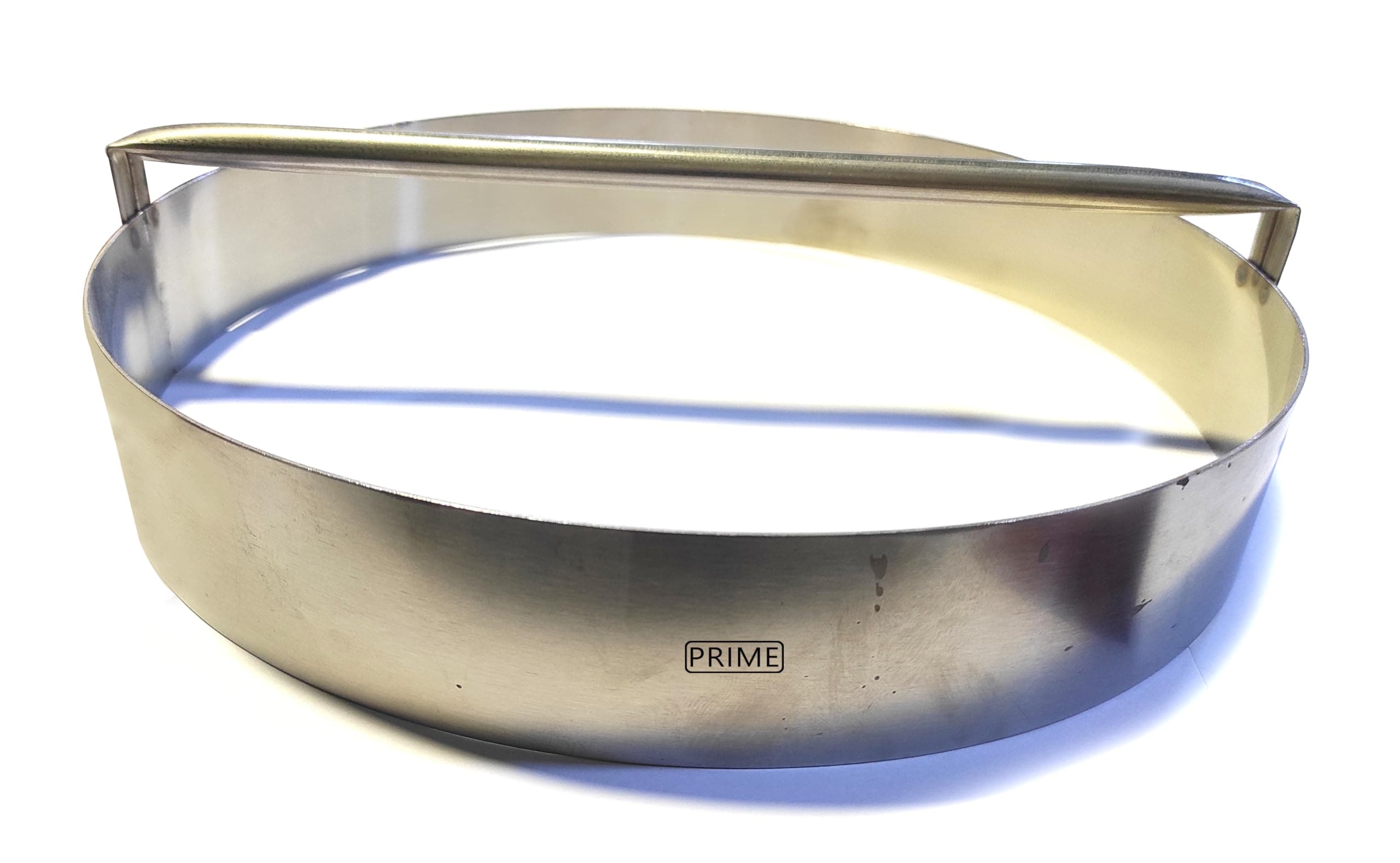 Round Steel Ring Cake Cut Outs Pizza Base Cutter with Handle (11 Inch)