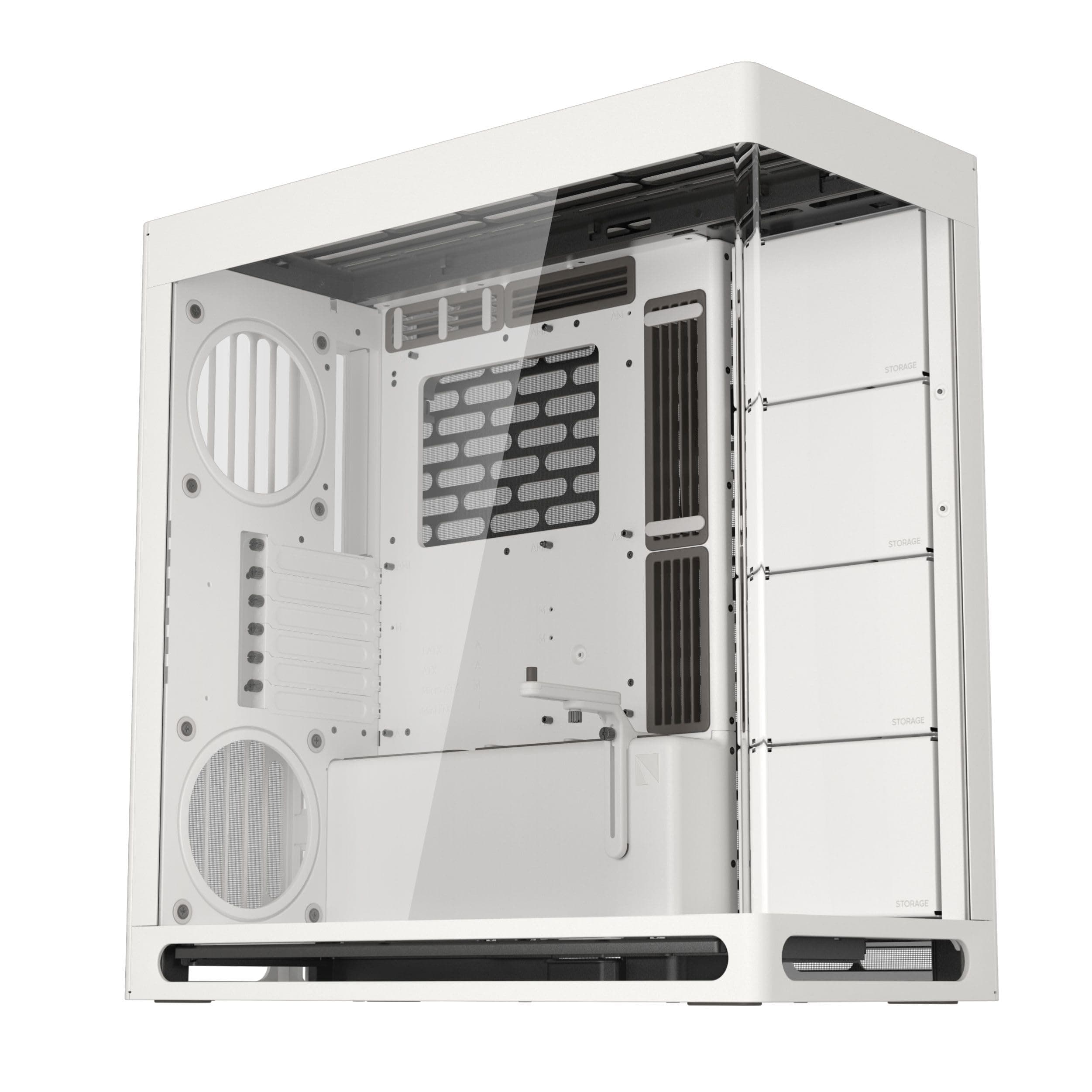 HAVN HS 420 Dual-Chamber Mid Tower PC Case ATX White | Hybrid Design, 11x 140mm Fan Slots & 3X 420mm Radiator Support, SimpliCable Cable Management, Tempered Glass, PWM Fan Hub