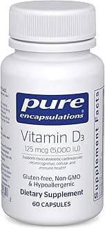 Vitamin D3 125 mcg (5,000 IU) - Supplement to Support Bone, Joint, Breast, Heart, Colon, and Immune Health* - with Vitamin D - 60 Capsules