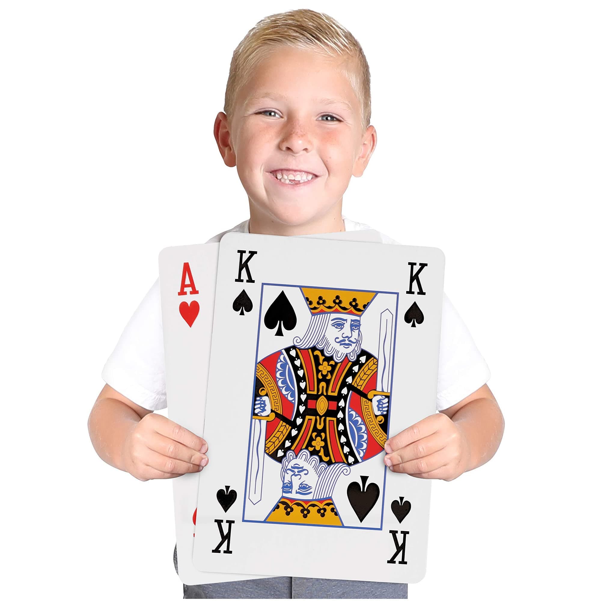 Kangaroo Extra Large Jumbo Size Playing Cards 8 x 11 Inch - Giant Deck of 52 Large Card for Kids & Adults - Fun Educational Card Games for Kids - Party Games & Classroom Learning Casino Big Cards