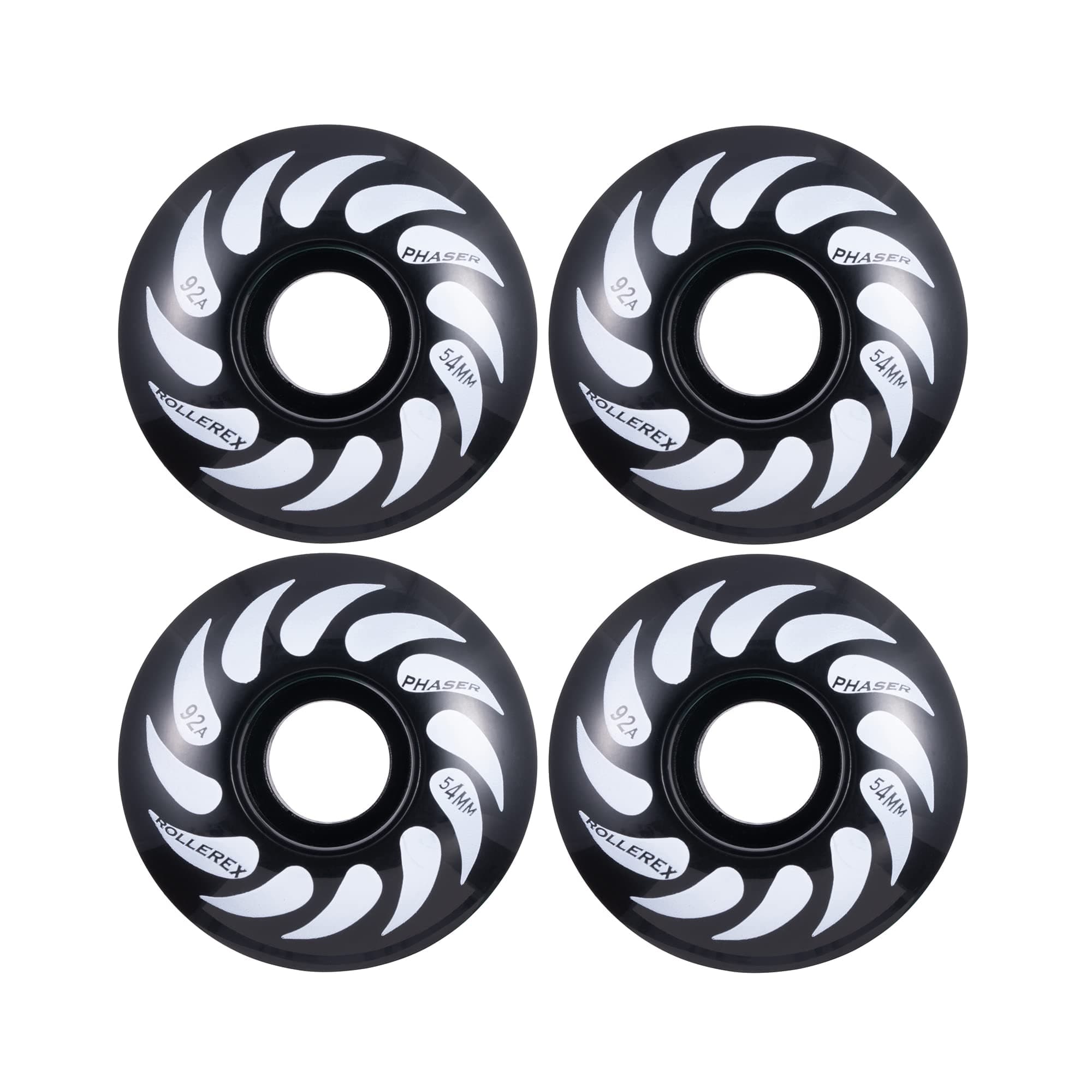 Phaser 92A 54mm Skateboard Wheels 4-Pack with Optional Bearings Set – Durable 32mm Width Cruiser Wheels for Skateboards – Smooth Ride & Easy Installation