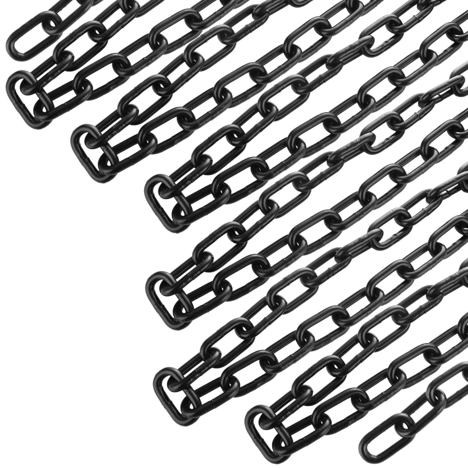 19.7 ft Long Black Chain Link 1/4" Heavy Duty Chain Bulk Decorative Chain for Hanging Plants Metal Porch Swing Chain Kit Carbon Steel Gate Chain for Outdoor Fence, Punching Bag, Hammock Chair