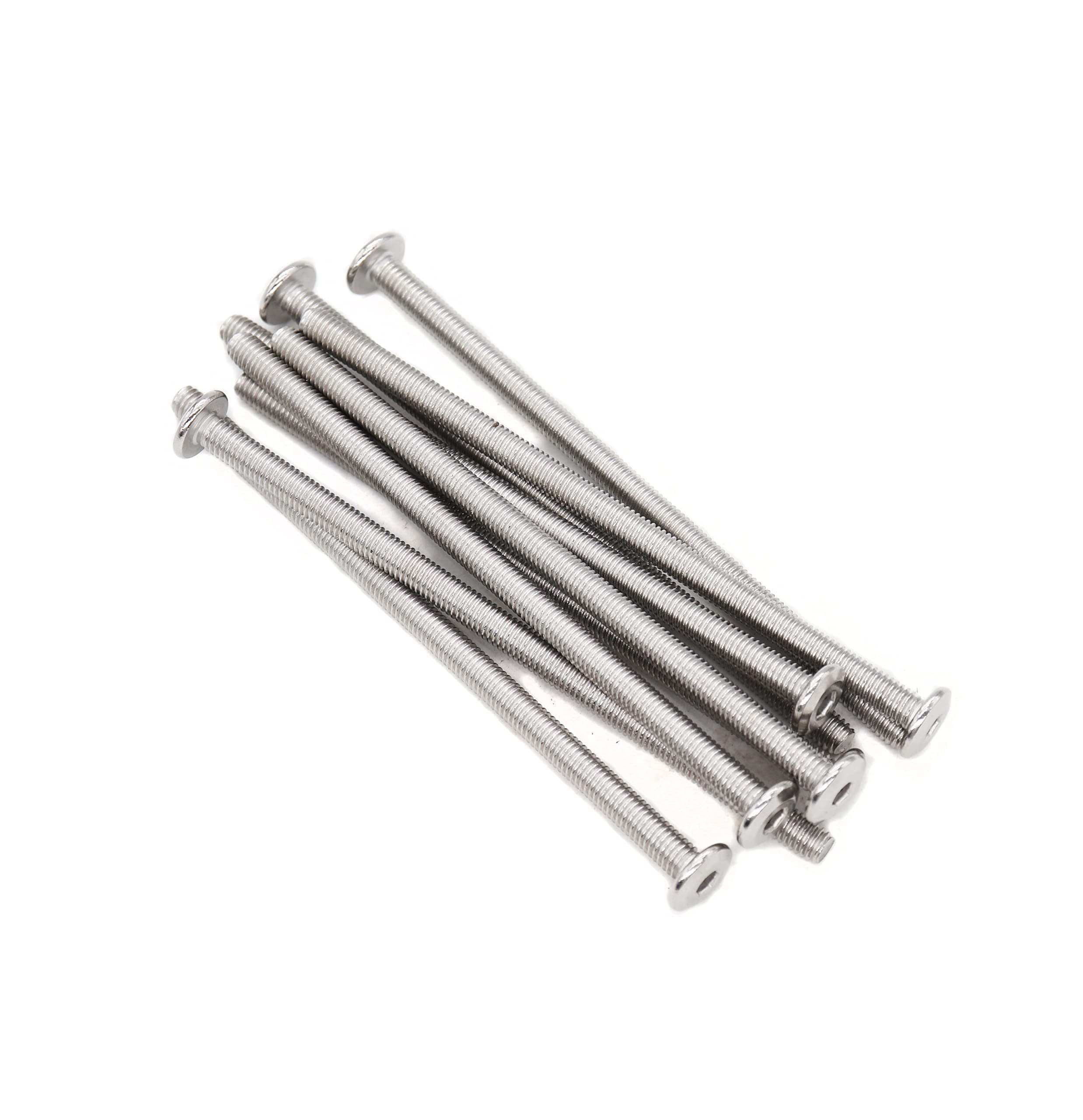 binifiMux 10pcs M6 x 110mm Rivet Countersunk Socket Cap Allen Bolts Screws Connecting 304 Stainless Steel for Furniture