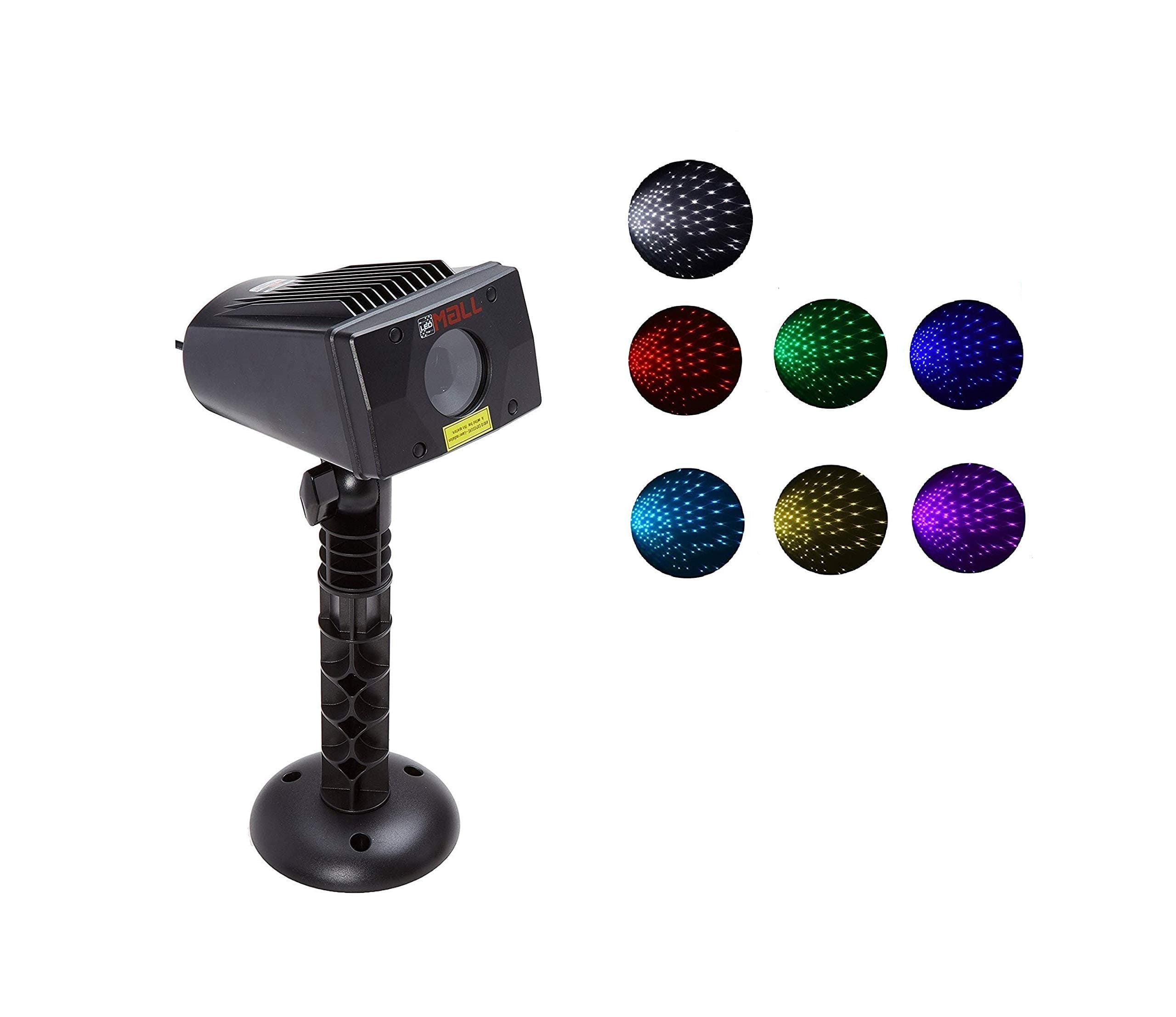 Ledmall Full Spectrum Motion Star Effects 7 Color with White Laser Christmas Lights Projector Outdoor