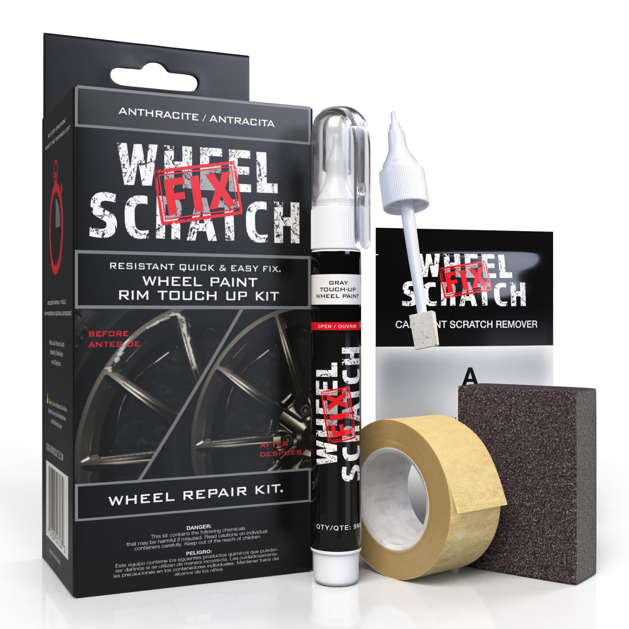 Wheel Scratch Fix | Quick And Easy Wheel Touch Up Kit Wheel Paint Rim Paint Pen Wheel Repair Kit (Anthracite)