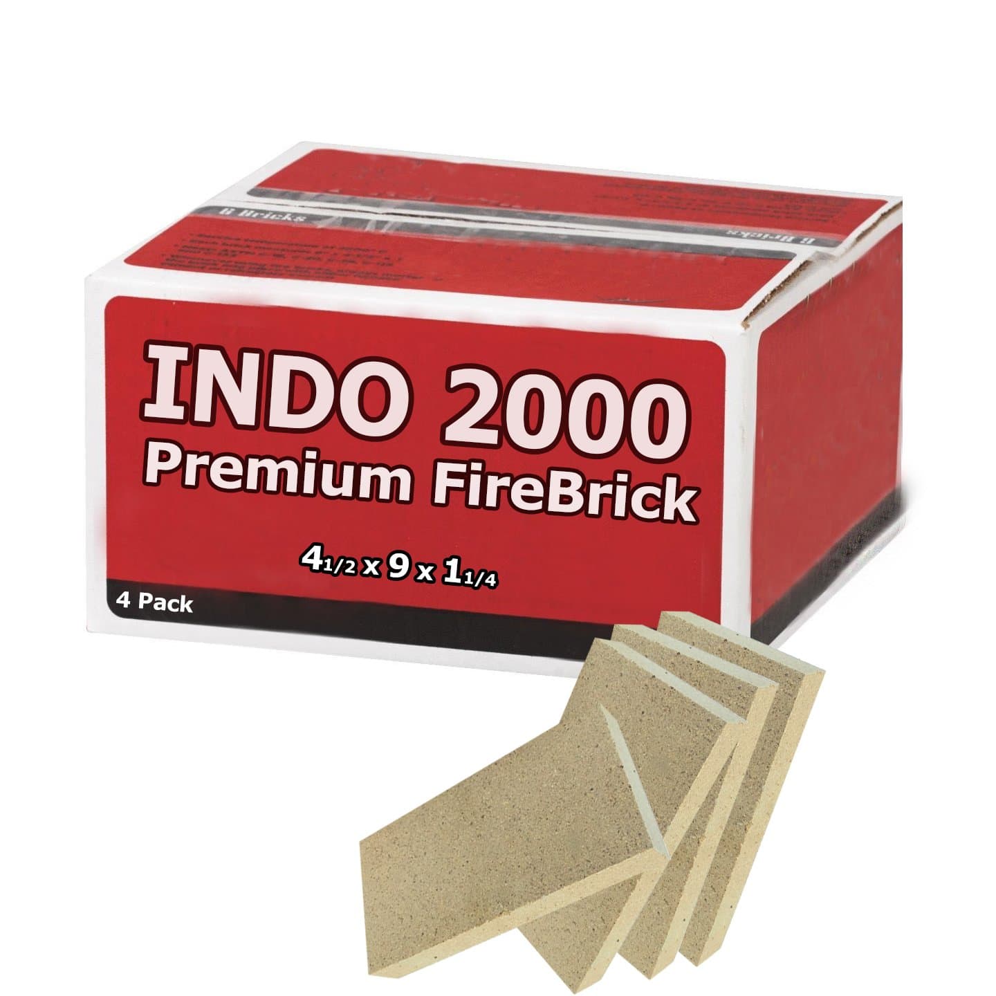 Buddingco Fire Brick Kit of 4 Perfect for fire pits, Pizza ovens, and stoves (1)