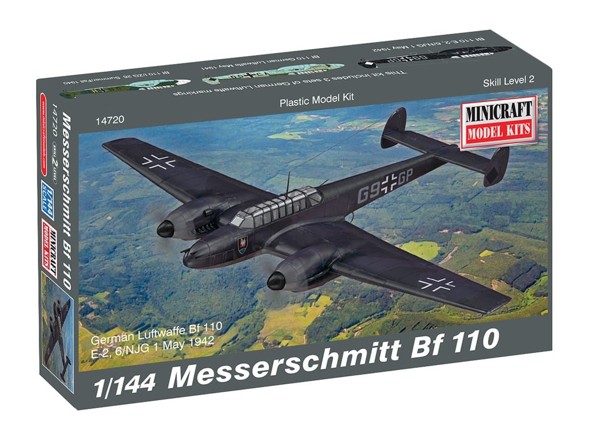 Platz Minicraft Bf-110 Messerschmitt Model Kit (1/144 Scale)