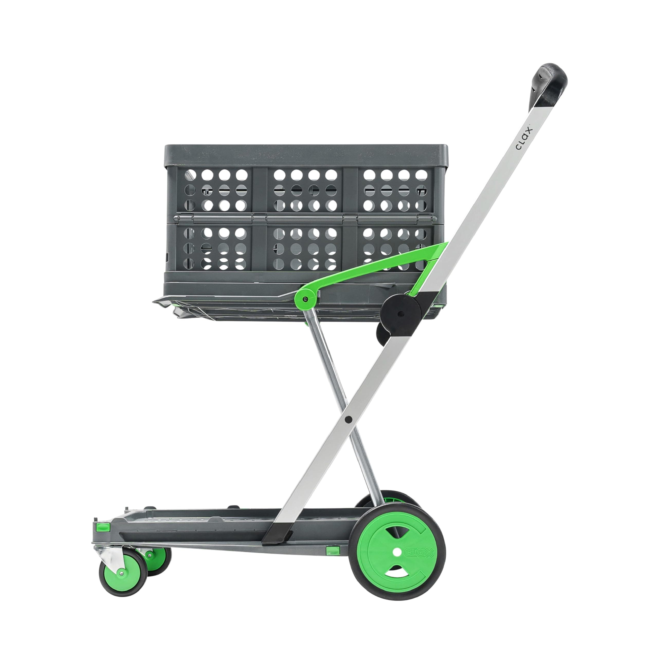 - The Original | Made in Germany | Multi use Functional Collapsible carts | Mobile Folding Trolley | Shopping cart with Storage Crate | Platform Truck (Green)