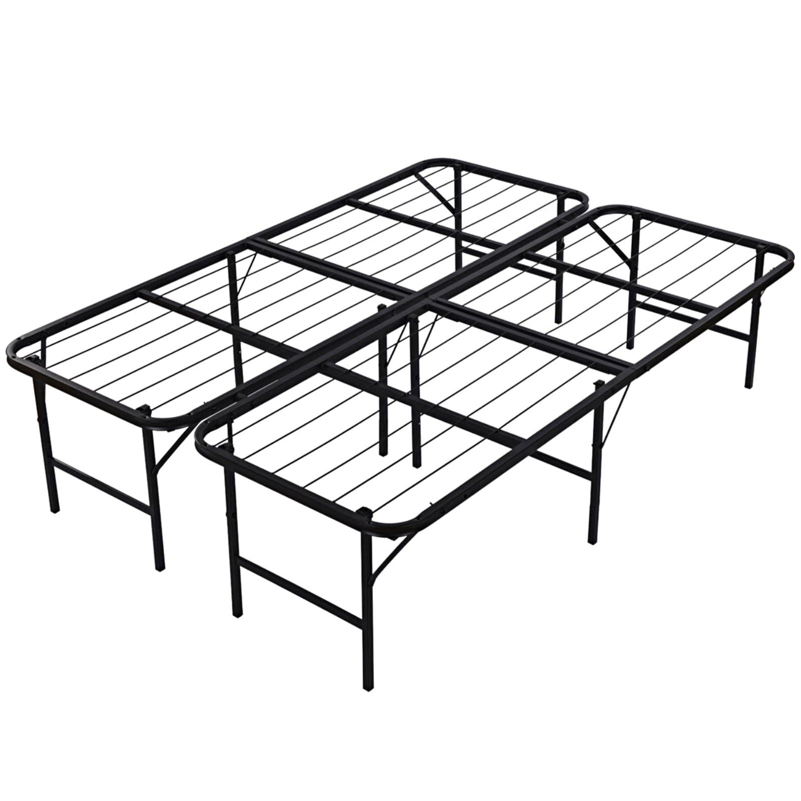 Platform Bed 17" H Steel Frame Heavy Duty Foldable Bedroom Storage Queen Size # 645