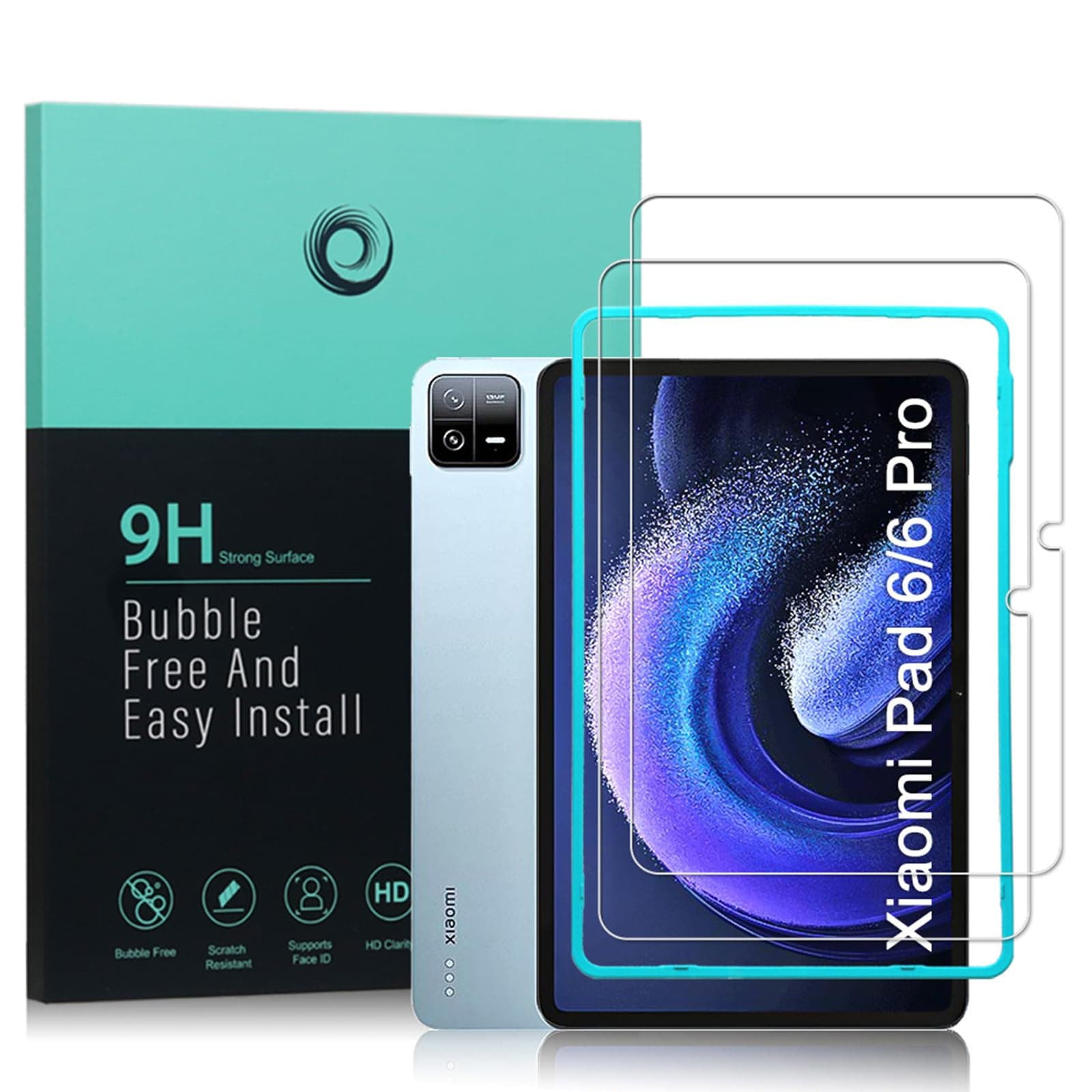 Ibywind Screen Protector For Xiaomi Pad 6/Pad 6 Pro (11 Inches),with 2 Pcs Tempered Glass [Fingerprint Reader,Easy to install]