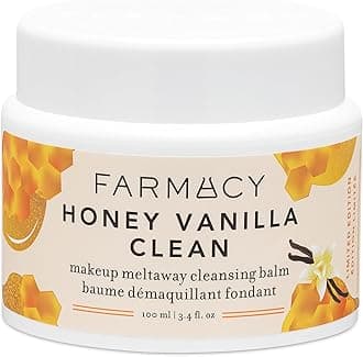 Farmacy Makeup Remover Cleansing Balm - Honey Vanilla Waterproof Makeup Remover Balm + Oil Cleanser for Face - Gently Melts Make Up + SPF - Hydrates + Softens Skin with Honey + Papaya (100ml)