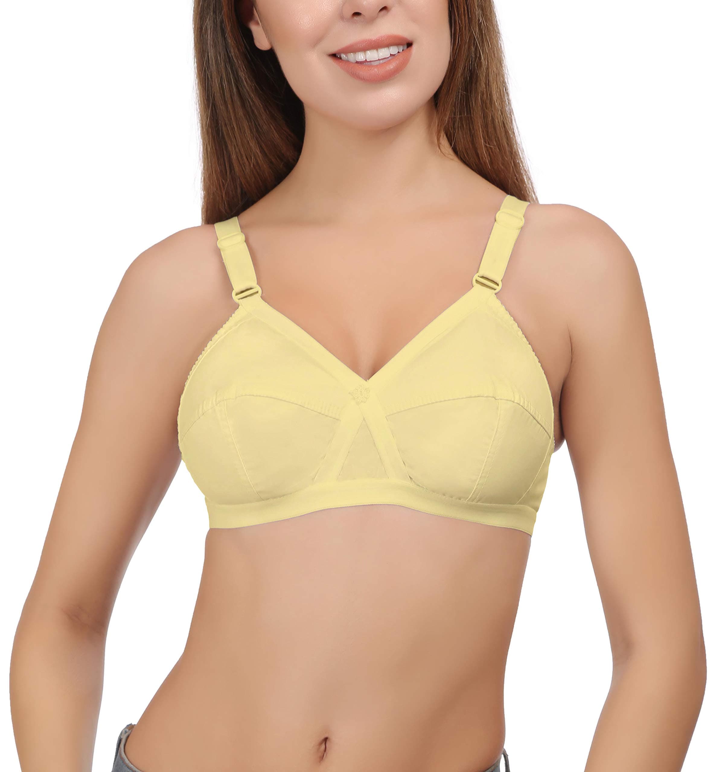 Eve's Beauty Womens Full Coverage Non Wired Everyday Bra with Lace