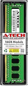 A-Tech 16GB DDR4 2666MHz PC4-21300 ECC RDIMM 1Rx4 Single Rank 1.2V ECC Registered DIMM 288-Pin Server & Workstation RAM Memory Upgrade Module (A-Tech Enterprise Series)