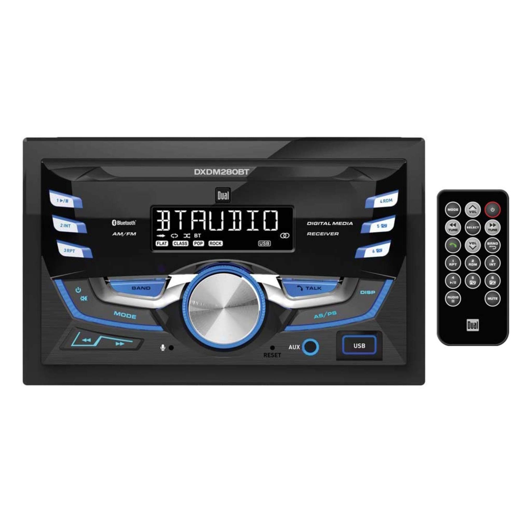DXDM280BT Multimedia LCD High Resolution Double DIN Car Stereo Receiver with Built-in Bluetooth, CD, USB, MP3 & WMA Player