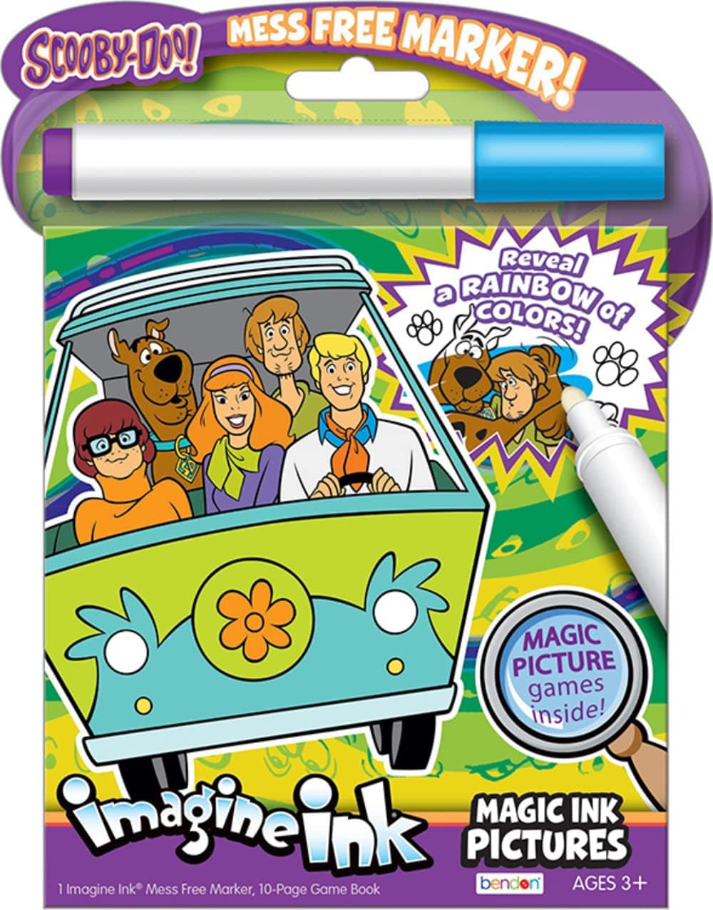 Bendon Scooby Doo Imagine Ink | Scooby Doo Coloring Activity Book | Picture & Game Book with Mess Free Markers | Officially Licensed