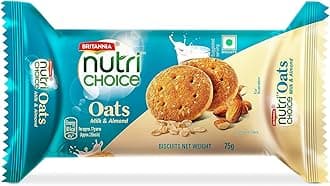 NutriChoice Oats Almond Milk 2.64oz (75g) - Crispy, Crunchy Tea Moments - Breakfast & Tea Time Snacks (Pack of 6)