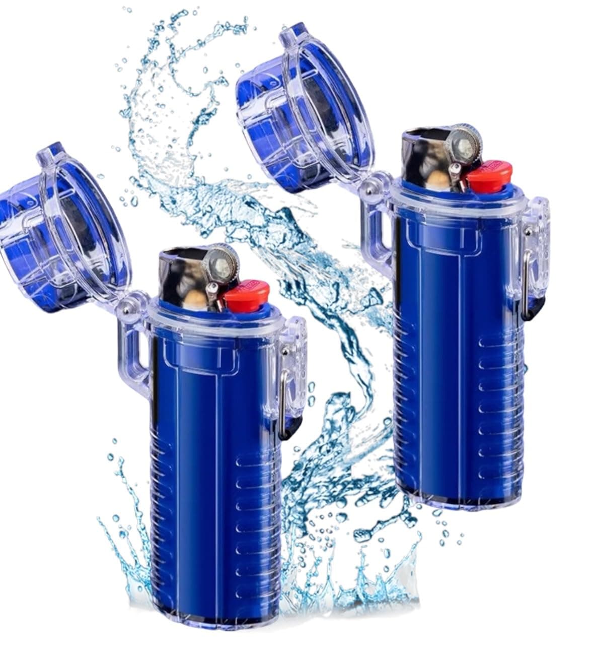 NIVEK 2 Pack Waterproof Lighter Case Cover Holder for BIC Regular Lighters Sleeve Type J6 Outdoor Survival Multipurpose Seal Lighter Pouch (2)