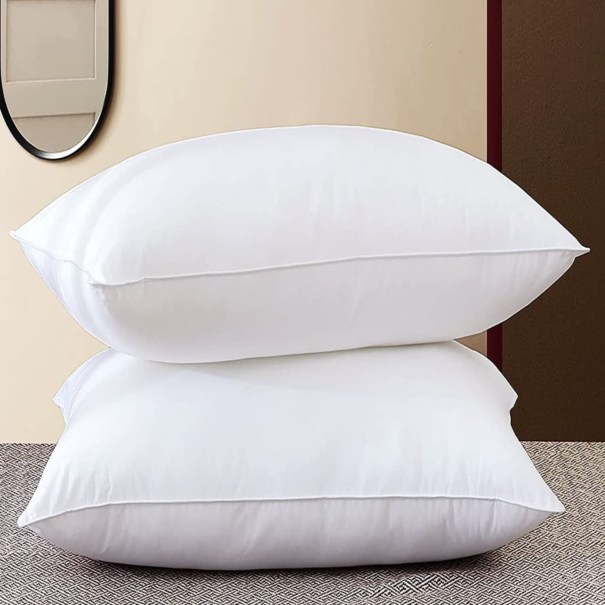 Adam Home Cushion Inserts 50cm x 50cm (20" x 20" inches) Quick Rebound Fluffy White Cushion Inner, Perfect Hollowfibre for Sofa Cushion Pads (Pack of 2)