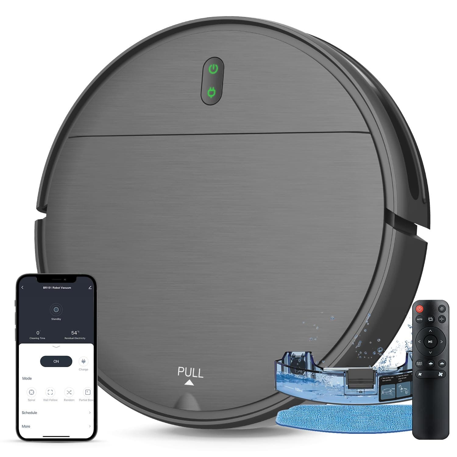 MAMNV Robot Vacuum and Mop Combo, 2 in 1 Robot Vacuum Cleaner with Schedule, Wi-Fi/App, 1400Pa Max Suction, Self-Charging Robotic Vacuum, Slim, Ideal for Hard Floor, Pet Hair,