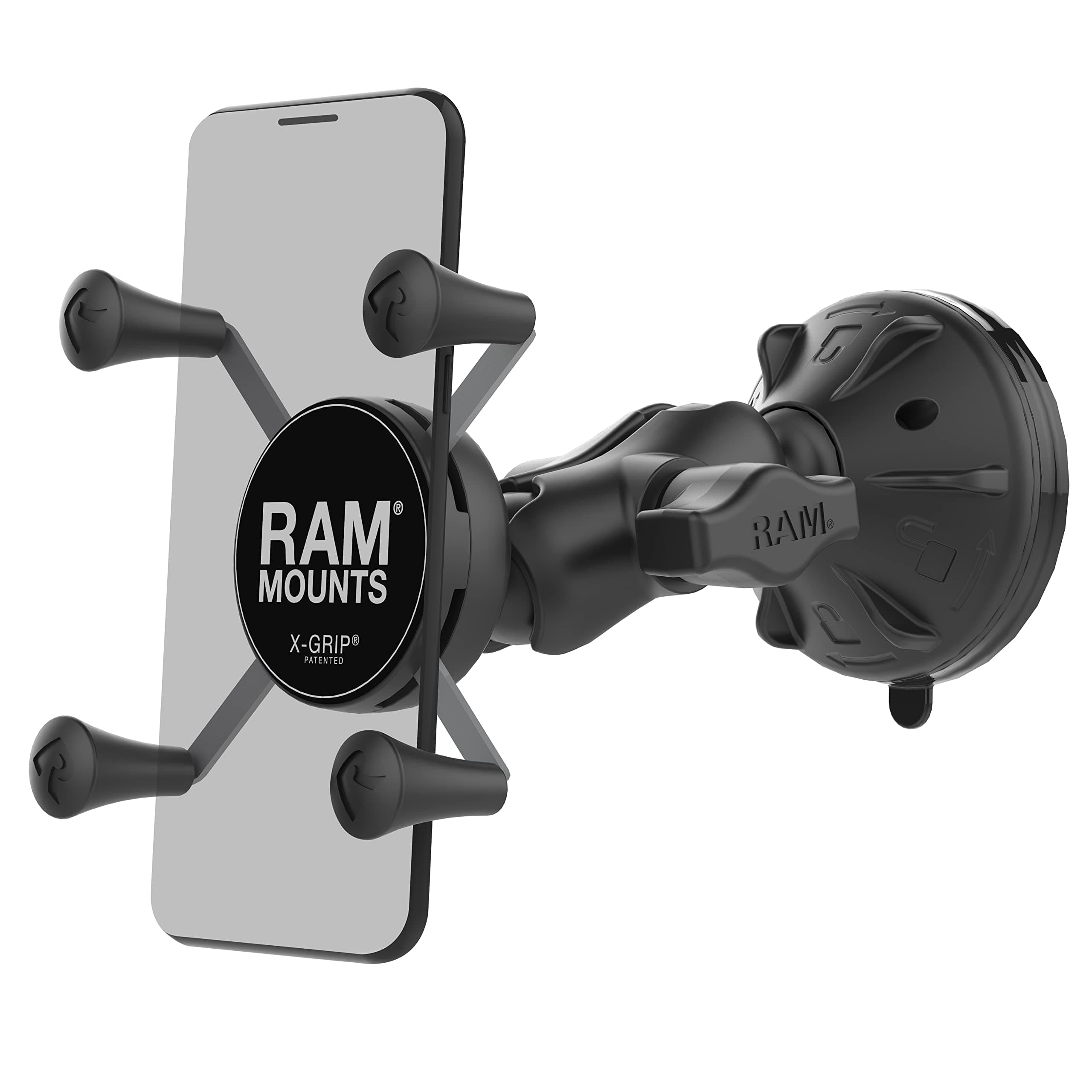 RAM Suction Cup Short Arm Car Mount w/ Universal X-Grip Holder for Cell Phone SmartPhone iPhone