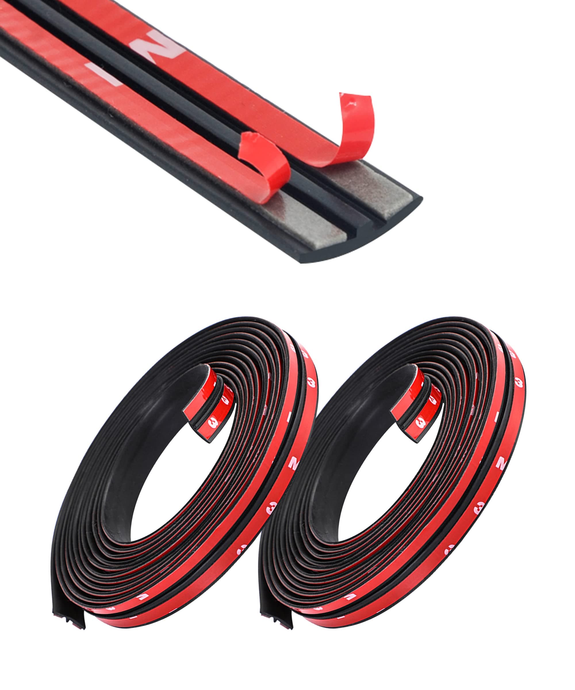 YAKEFLY 2-Piece Windshield Rubber Seal, 22 Ft Weather Stripping T-Shape Sealing Strip for Car Front Rear Windshield