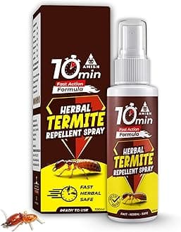 Amish Herbal Termite Spray 100ml Pack-1 |10 Minutes Formula |Removes Entire Termite colony|Powerful 100% Organic No Chemical Termite Repellent Spray for Home Furniture Long Lasting Wood Protection