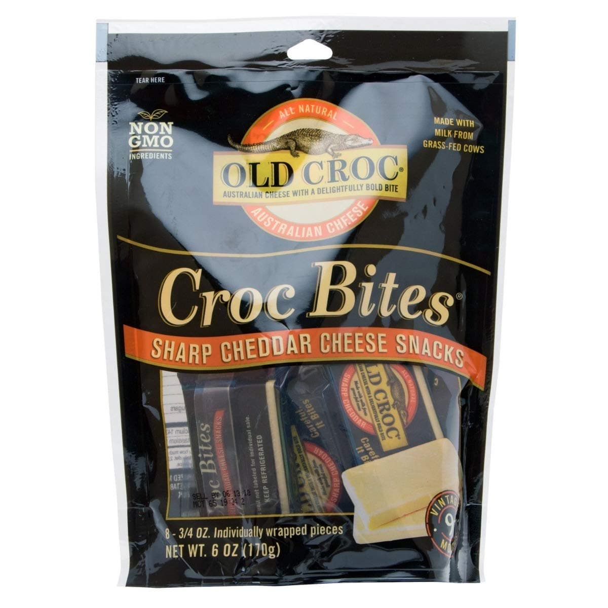(NOT A CASE) Croc Bites Sharp Cheddar Cheese Snacks