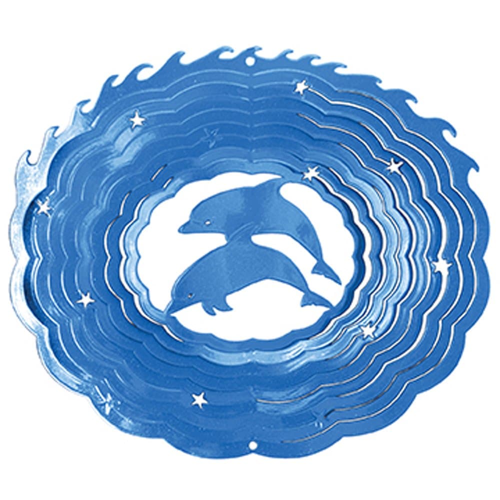 Iron Stop 1085-12-2 30cm Large Dolphin Classic Wind Spinner - Blue