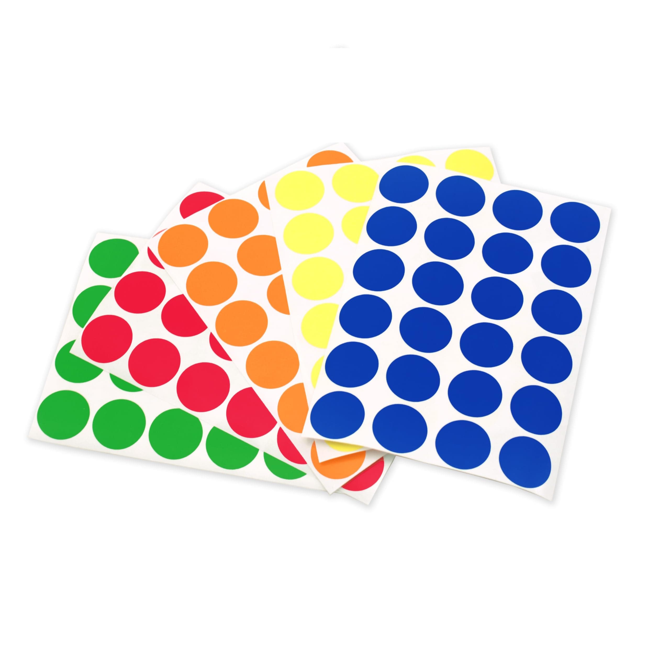 ChromaLabel 3/4 Inch Color Code Dot Labels on Sheets, 5 Assorted Colors, 1200 Variety Pack, Standard