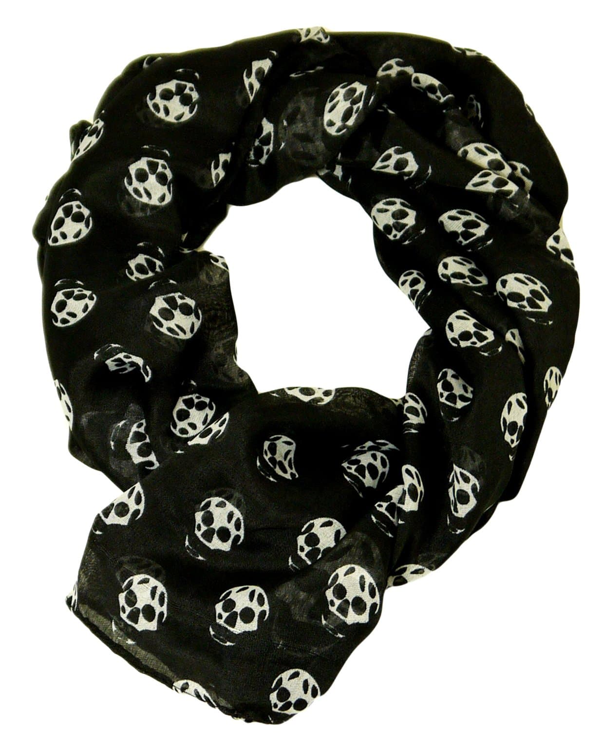 Black & White Multi size Skull Head Skeleton scarf wrap