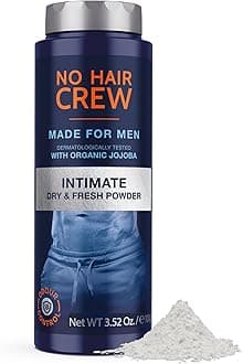 No Hair Crew | Intimate Dry & Fresh Body Powder for Men | Sweat Defense and Odor Control Deodorizer | 3.5 oz