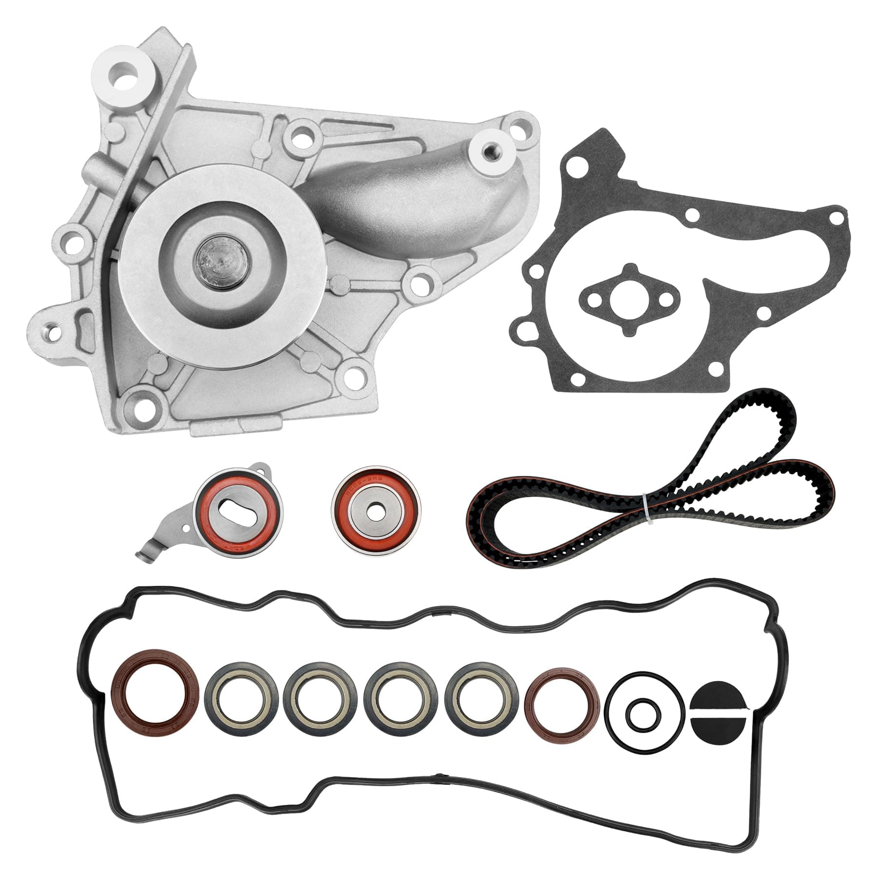 Engine Timing Belt Kit with Water Pump | Compatible With 1987-2001 Toyota Camry Celica RAV4 MR2 Solara 2.0L 2.2L 3SFE 5SFE L4 DOHC 16V | Replaces# TBK138, TCKWP199