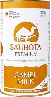 SAUBOTA Premium Camel Milk Powder 250g, 100% Natural & Gluten Free, High in Calcium, Iron and Vitamin C, No Preservatives, No Additives