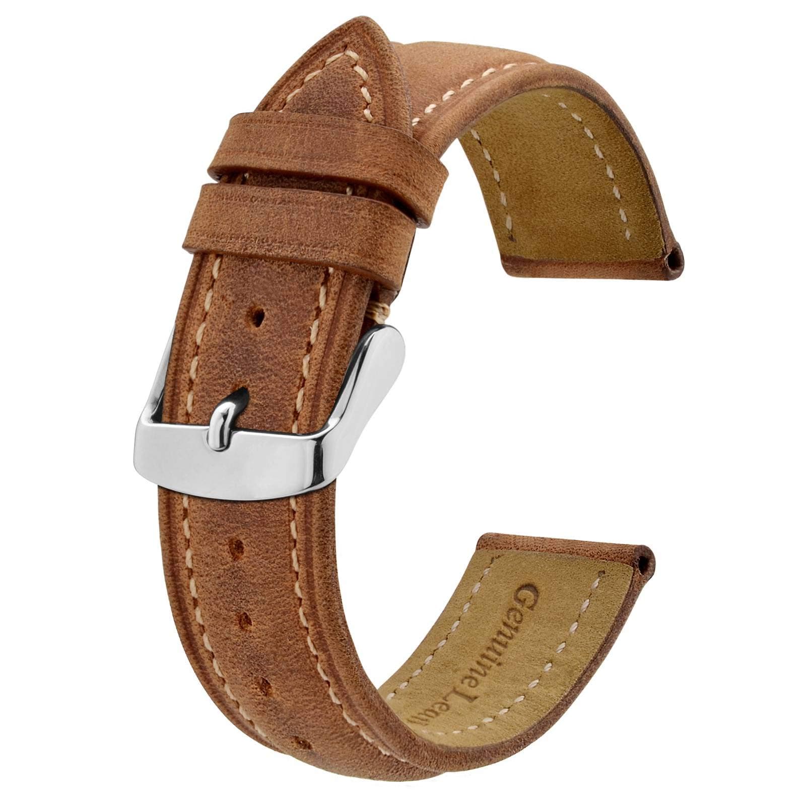Watch Strap, Vintage Leather Replacement Bracelet, Band Width-14mm 15mm 16mm 17mm 18mm 19mm 20mm 21mm 22mm 23mm 24mm