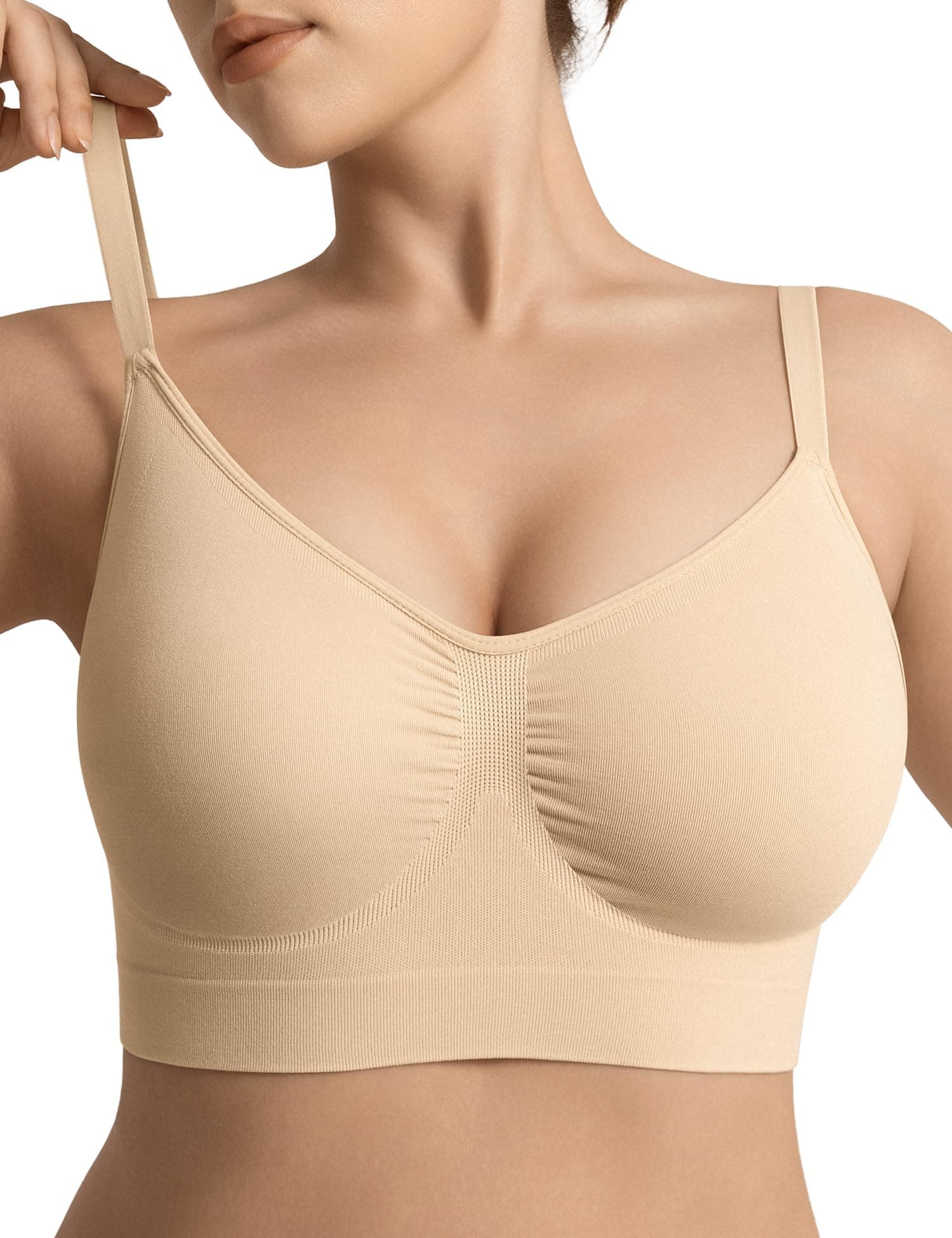 GEWIMO Bralettes for Women with Support Comfortable Bras No Underwire Seamless Everyday Bras