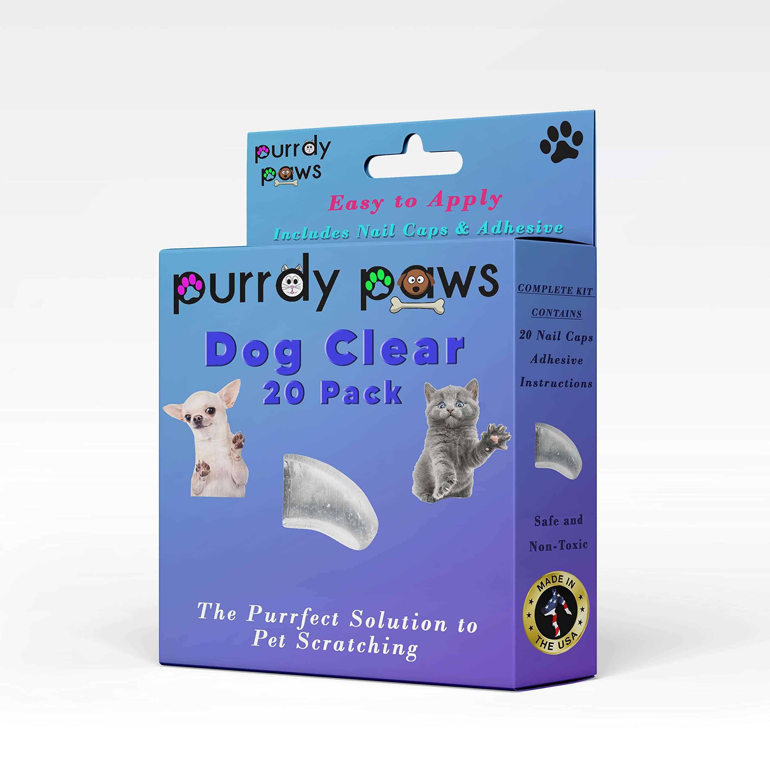 Soft Nail Caps for Dog Claws Clear Large