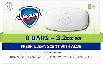 Micellar Deep Cleansing Bath Bar Soap, Washes Away 99 Percent of Bacteria, Leaves Skin Soft, Fresh Clean Scent with Aloe, 3.2 oz (8 Count)