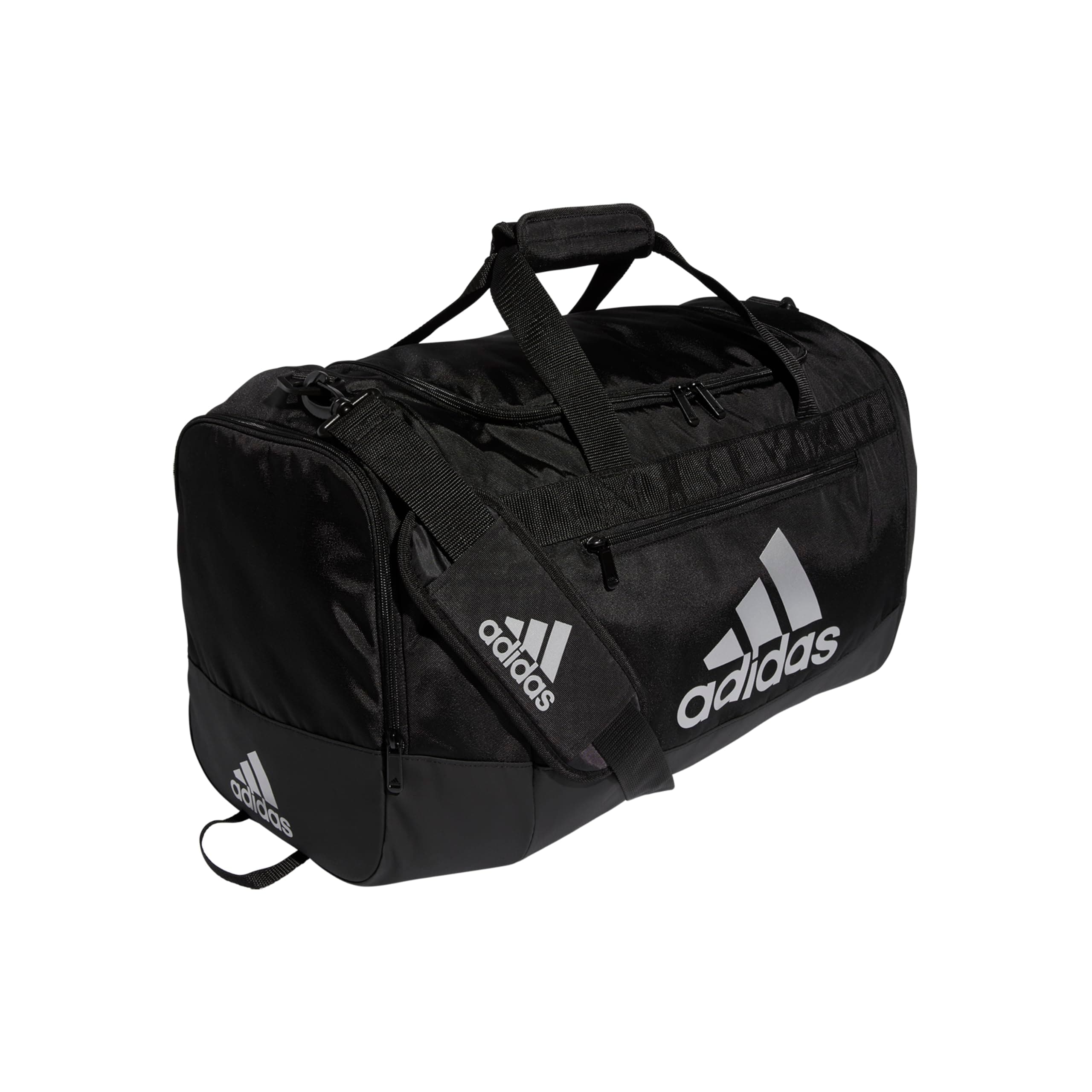 adidas Defender 4 Medium Duffel Bag, Black/Silver Metallic, One Size
