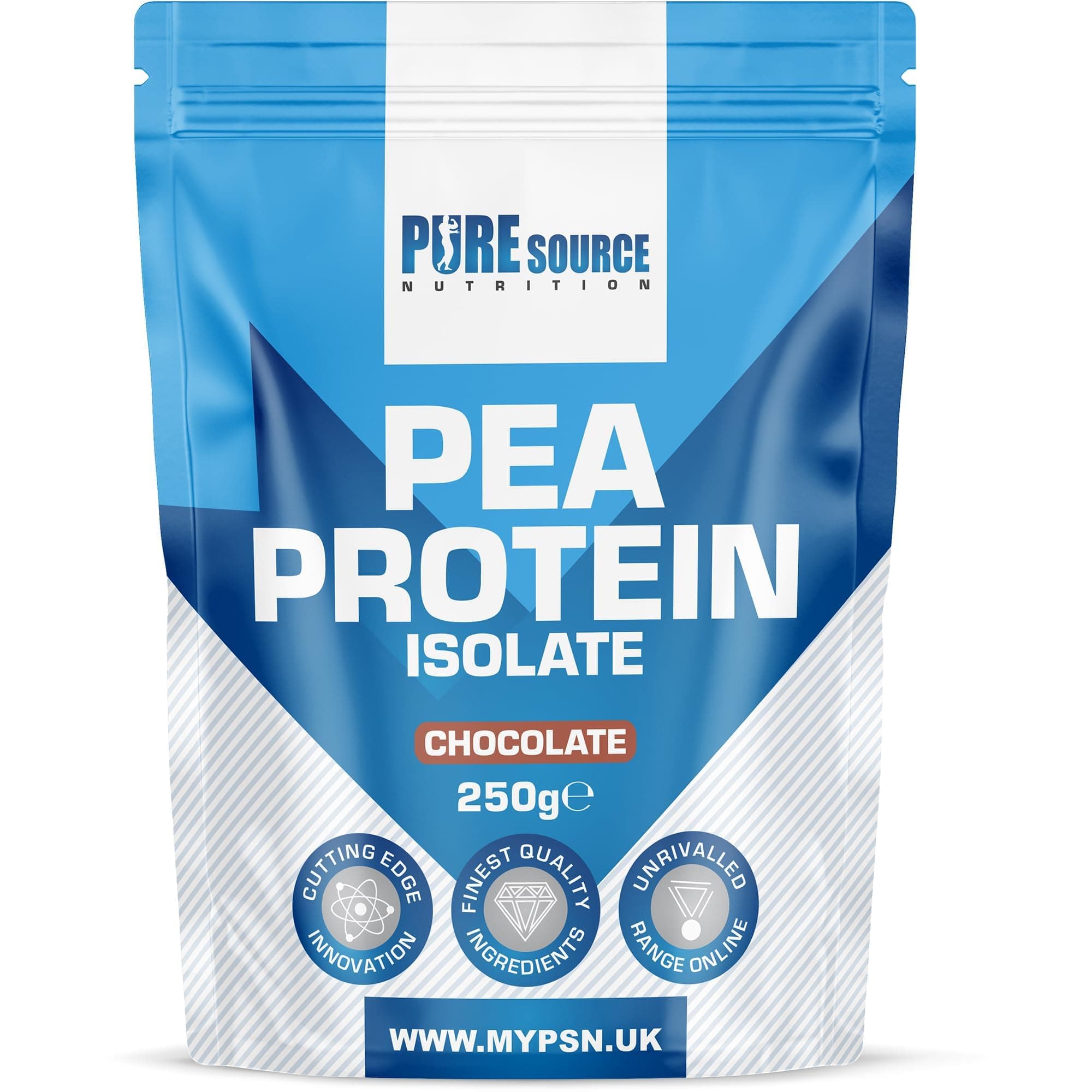 Pure Source Nutrition 100% Vegan Pea Protein Isolate Chocolate Vegetarian Protein Powder Shake for Superfood Supergreens Dairy Free Shakes by PSN