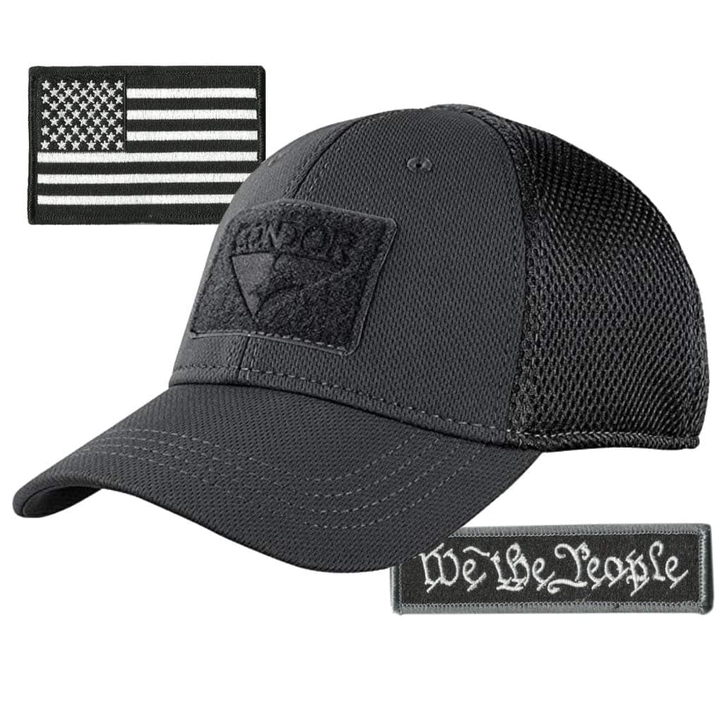 Condor MESH Fitted Tactical Cap Bundle - We The People & USA - Choose Size