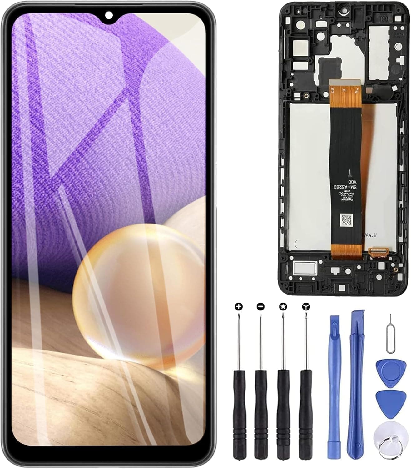 ZOETEC LCD Screen Replacement Compatible with Samsung Galaxy A32 5G SM-A326B/DS LCD Screen Digitizer Full Assembly with Frame Repair Tools