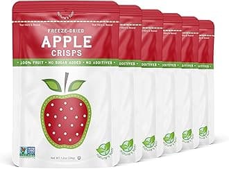 Nature’s Turn Freeze-Dried Apple Crisps – Healthy, Gluten-Free, Crispy & Delicious, Plant-Based Snack, Ideal for Cereal, Smoothies, School Lunches, & On-the-Go, Bags of 6 (1.2 oz Each)