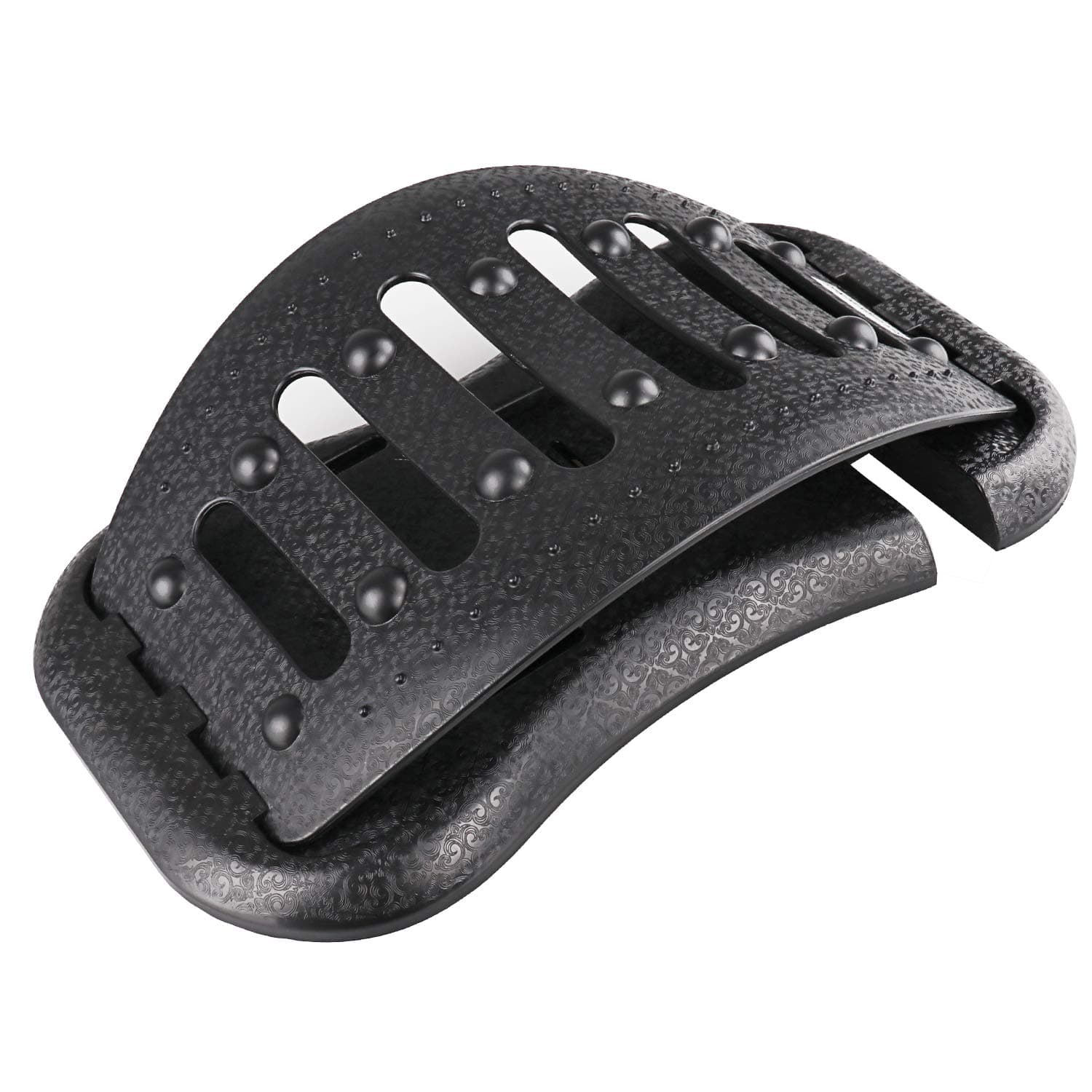 Elevtab Back Stretching Device - 14 Massage Points and 3 Adjustable Height Settings - Lower and Upper Back Pain Relief Relax Mate Spine Pain Relief Chiropractic(Black)